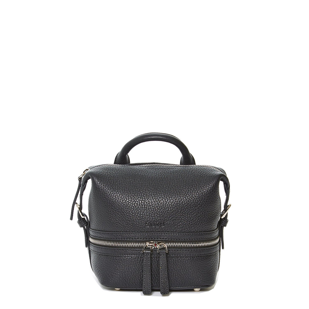 Ashley White Black Leather Backpack Purse