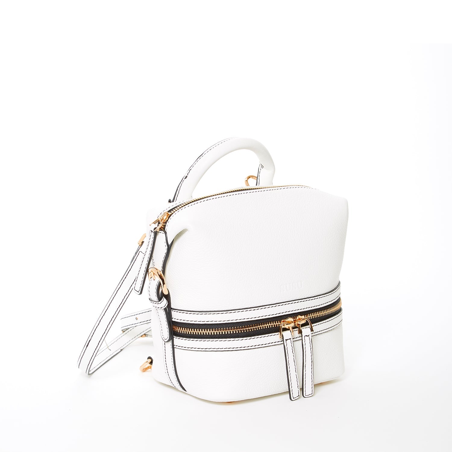 Ashley White Leather Backpack Purse